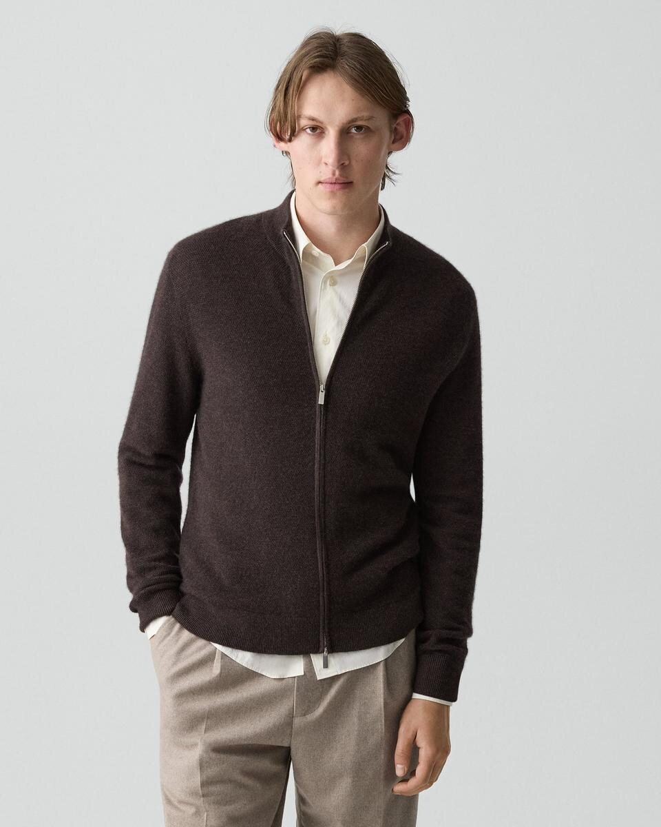 Full-Zip Cardigan in Cashmere