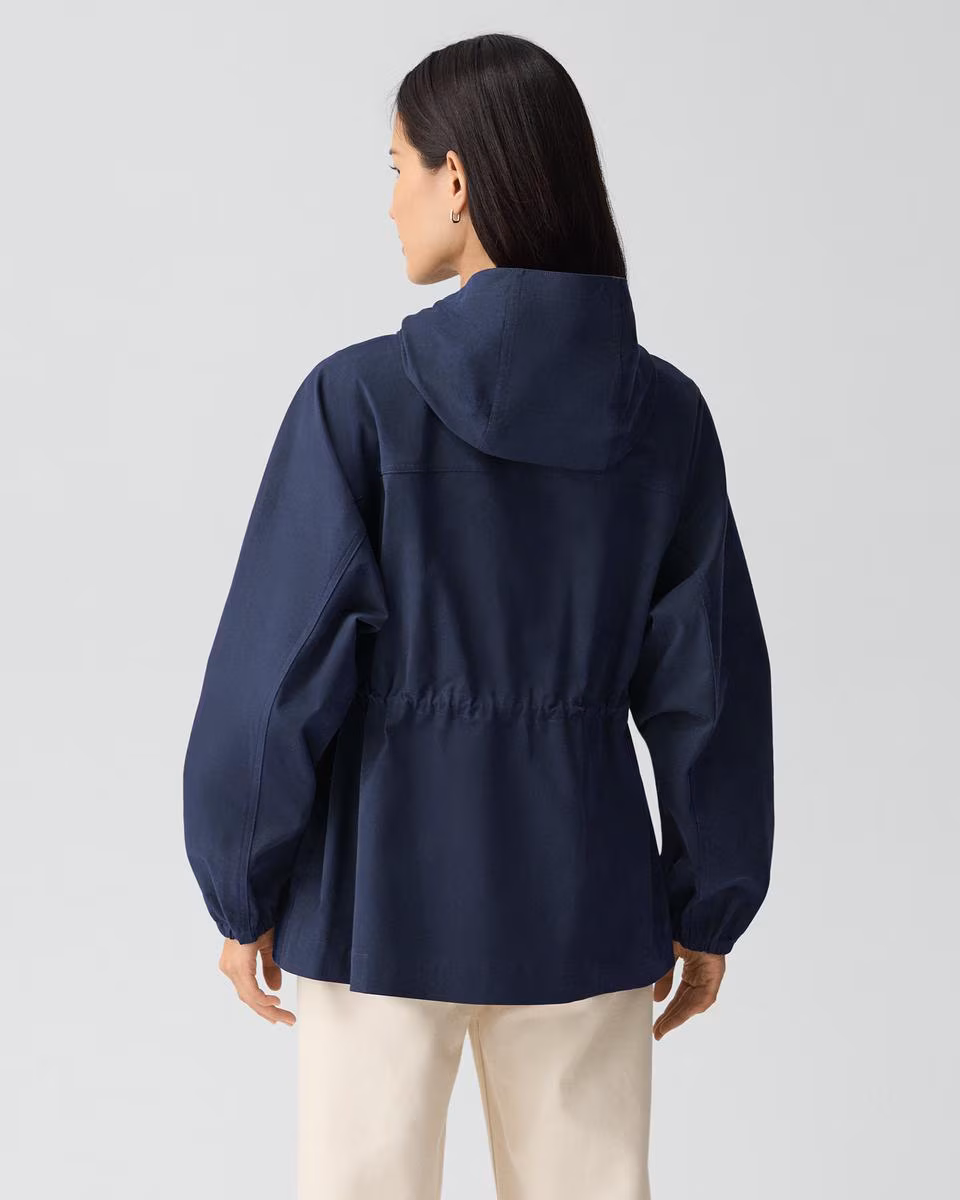 Cinched Windbreaker Jacket in Brushed Chino