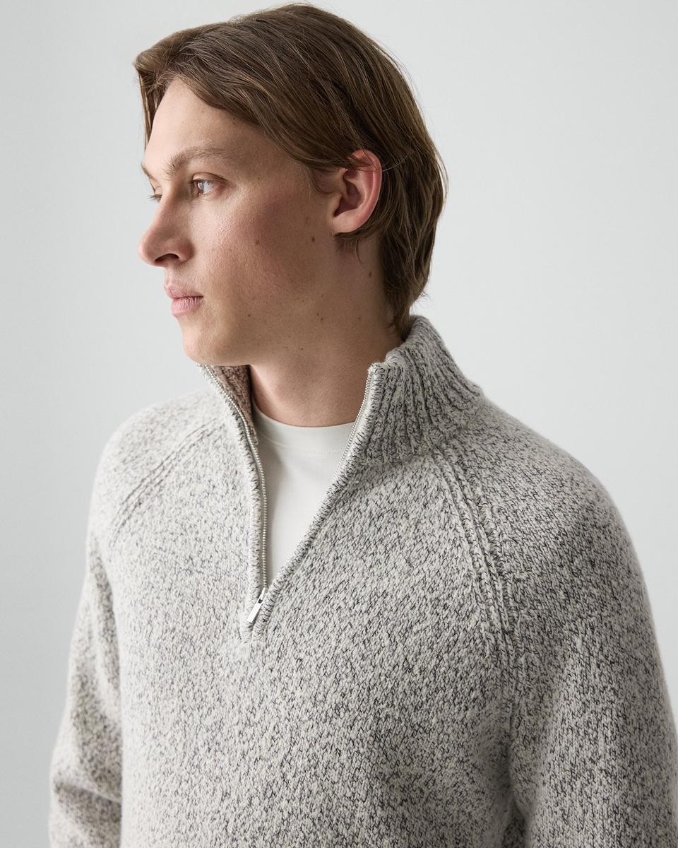Quarter-Zip Sweater in Wool-Blend Twist