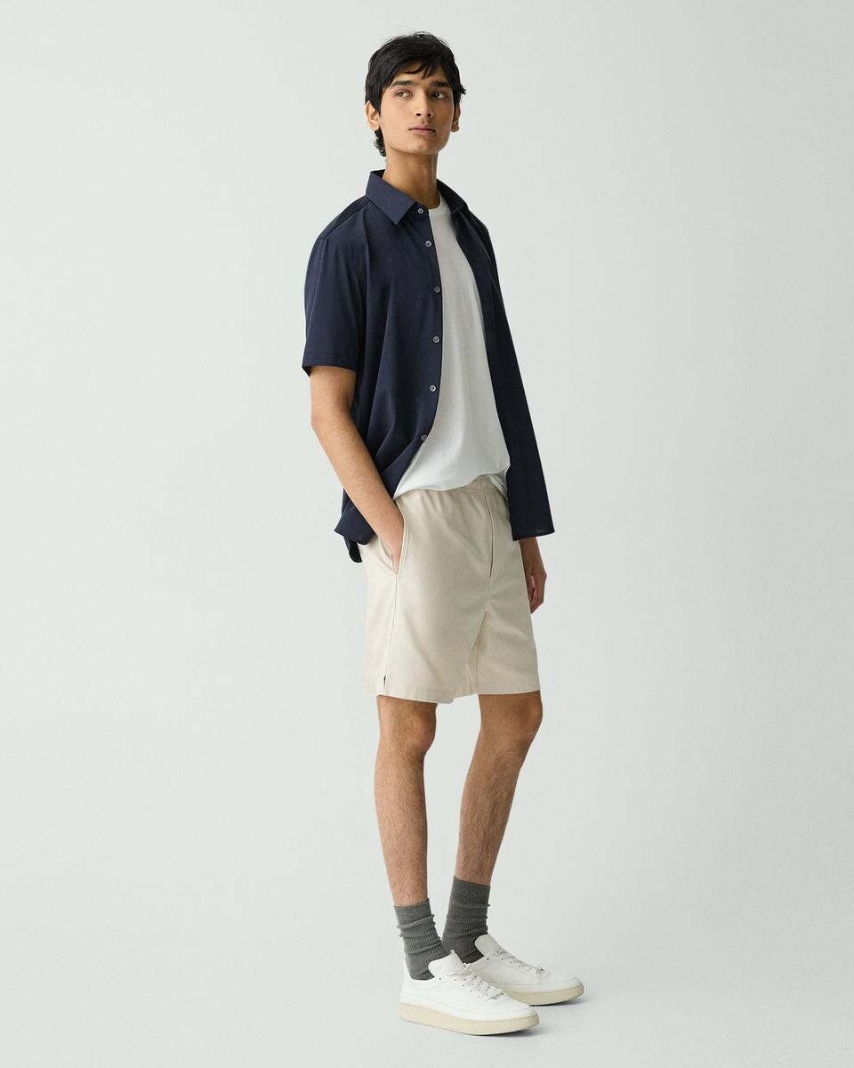 Drawstring Short in Stretch Cotton Canvas