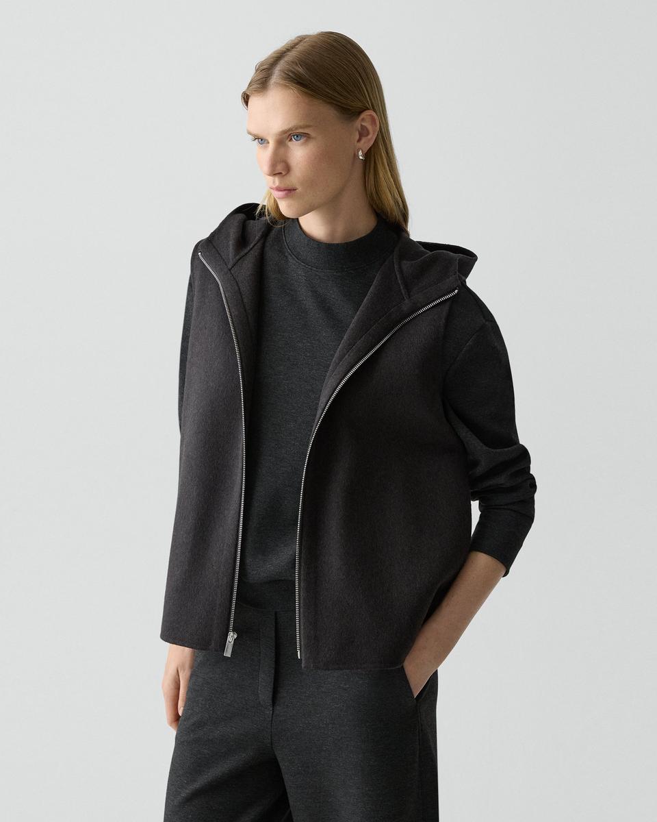 Hooded Vest in Double-Face Wool-Cashmere