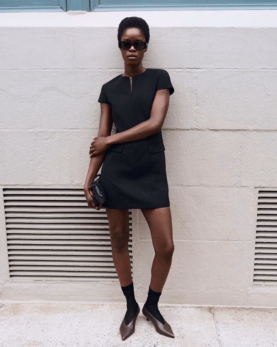 Zip Mini Dress in Good Wool