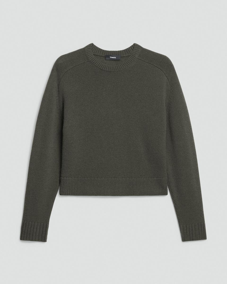Cropped Crewneck Sweater in Cashmere