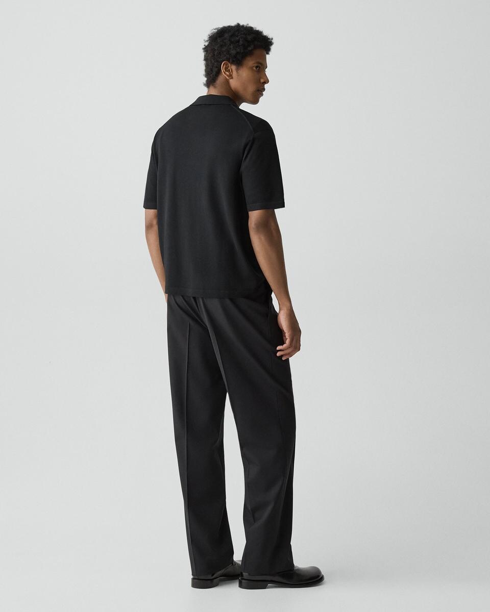 Relaxed Pleat Pant in Stretch Wool