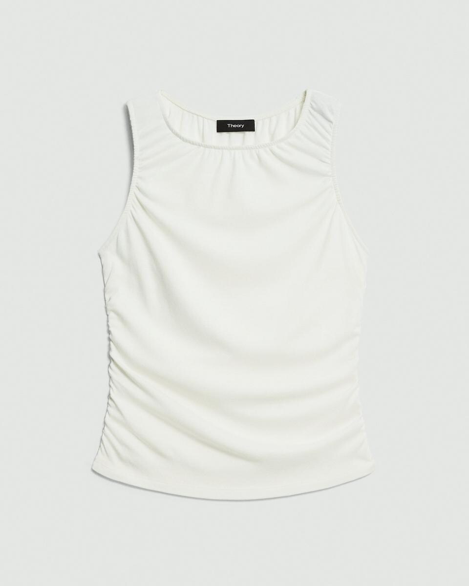 Shirred Top in Soft Rib