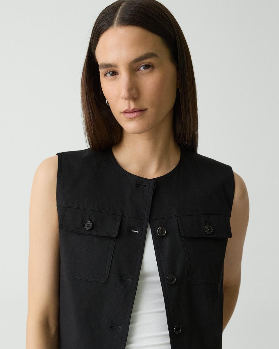 Trucker Vest in Good Linen