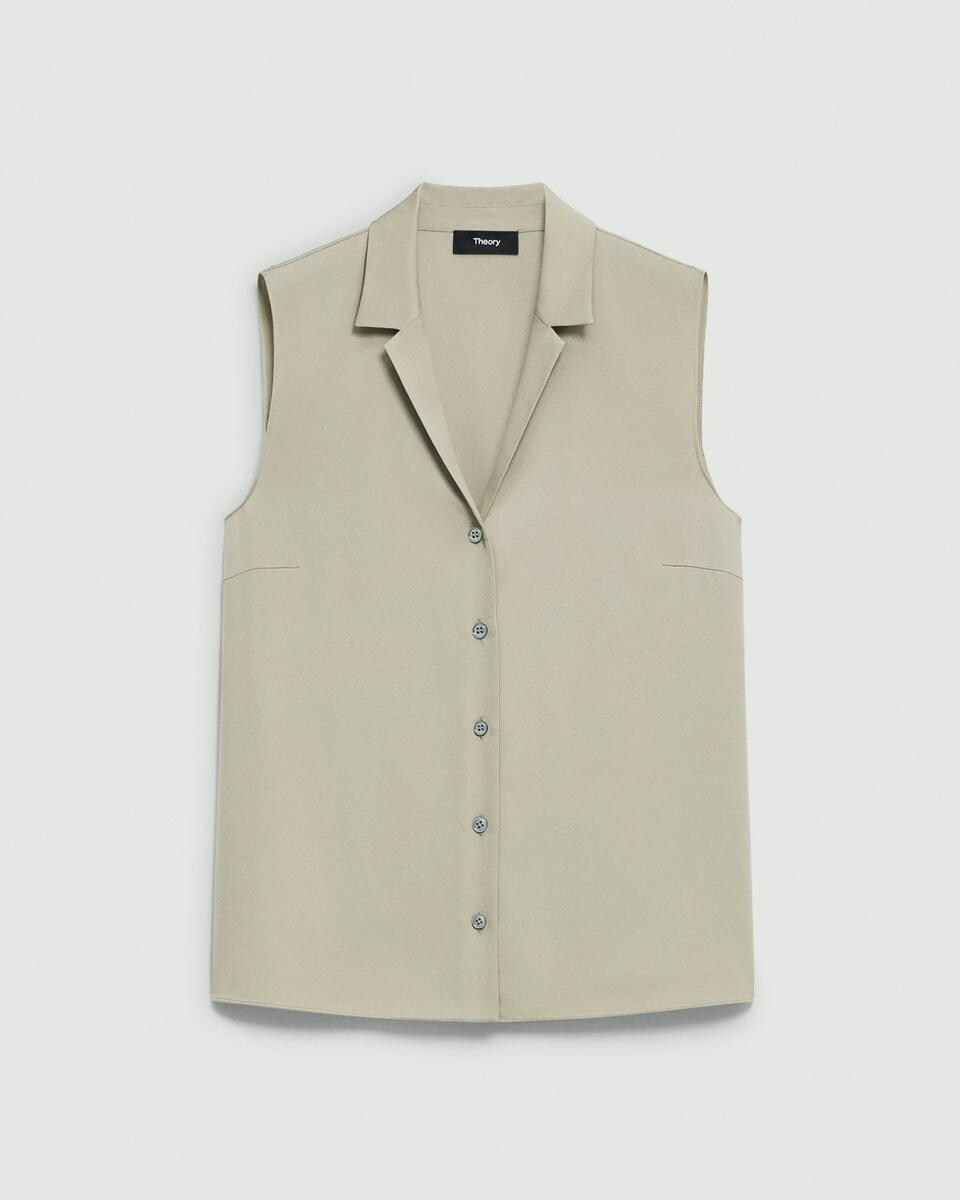 Camp Collar Blouse in Silk Georgette