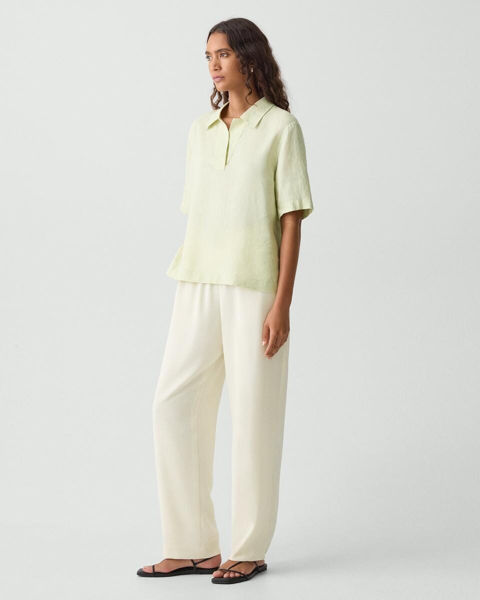 Relaxed Pull-On Pant in Satin Crepe