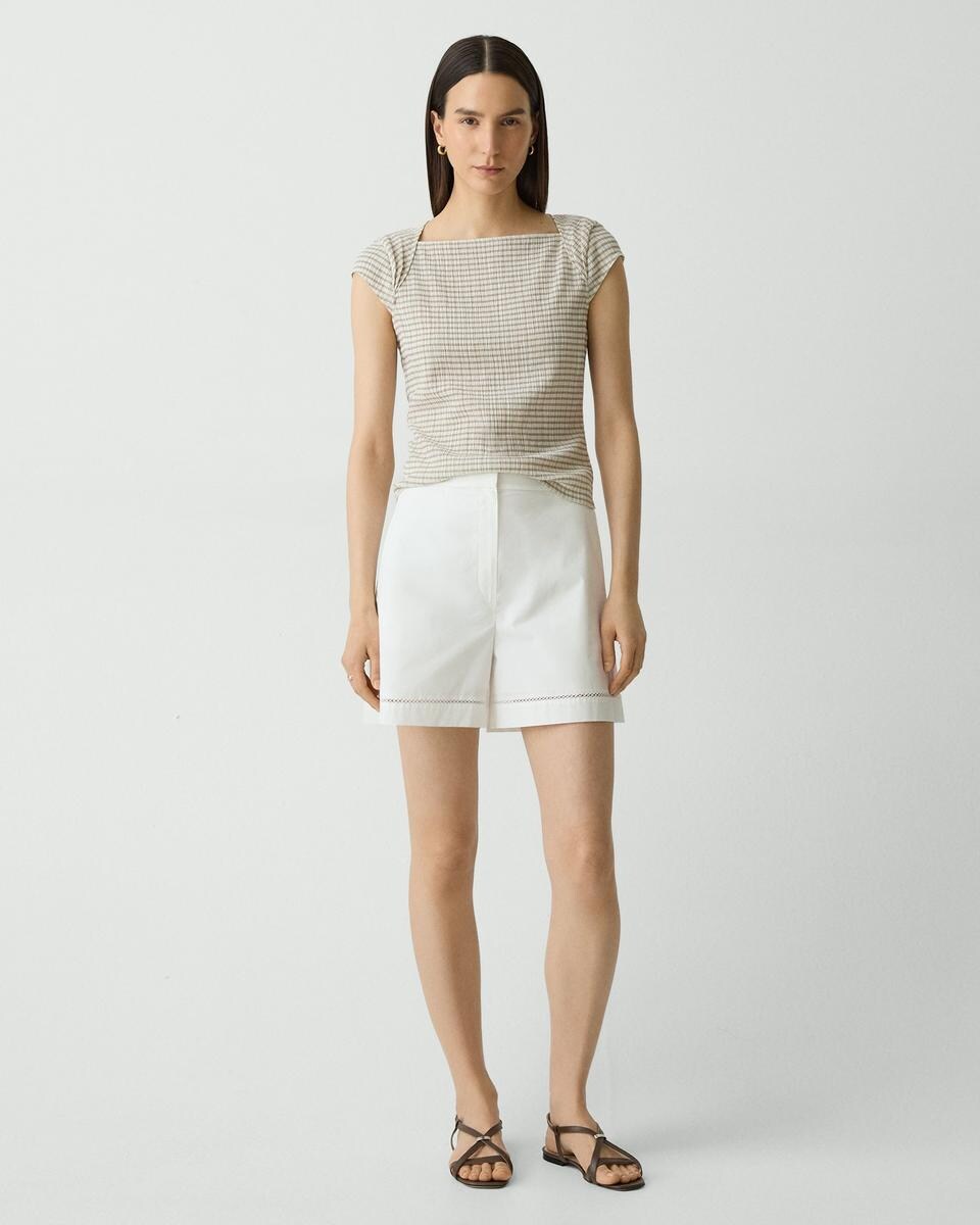 Eyelet Short in City Poplin