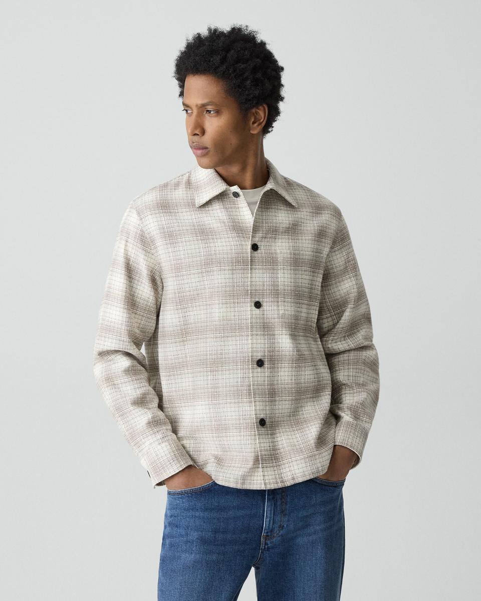 Button-Up Shirt in Textured Check