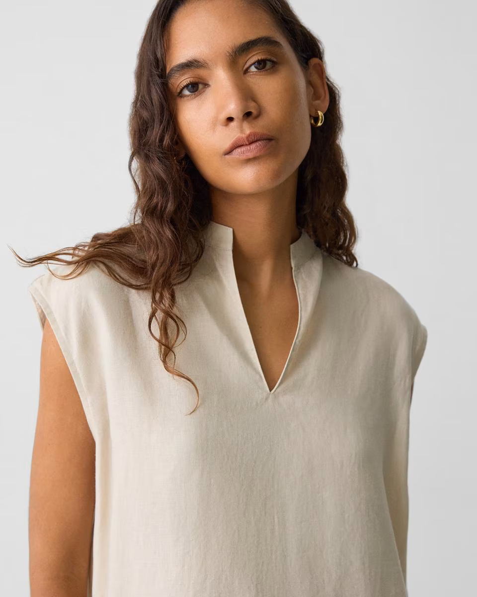 Boxy Tunic Top in Relaxed Linen