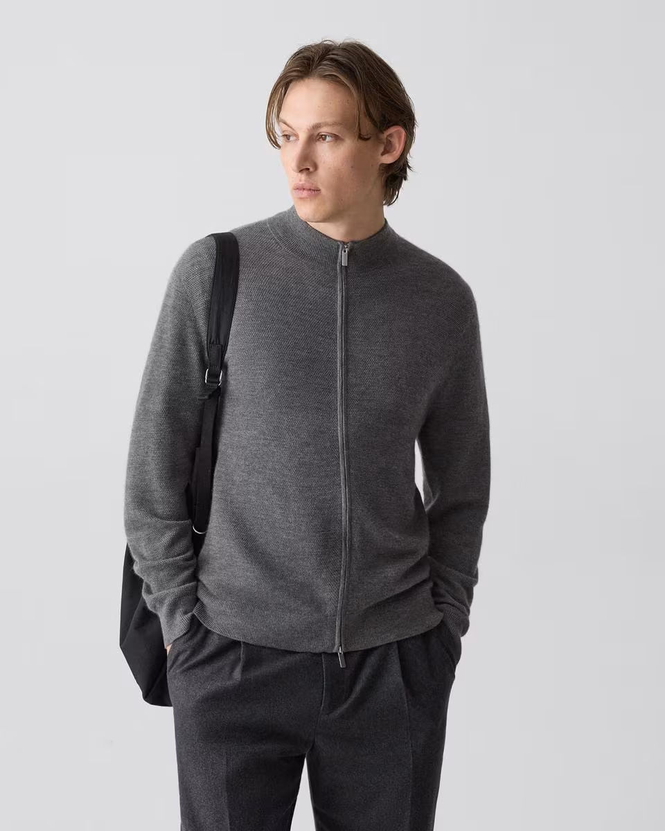 Full-Zip Cardigan in Cashmere
