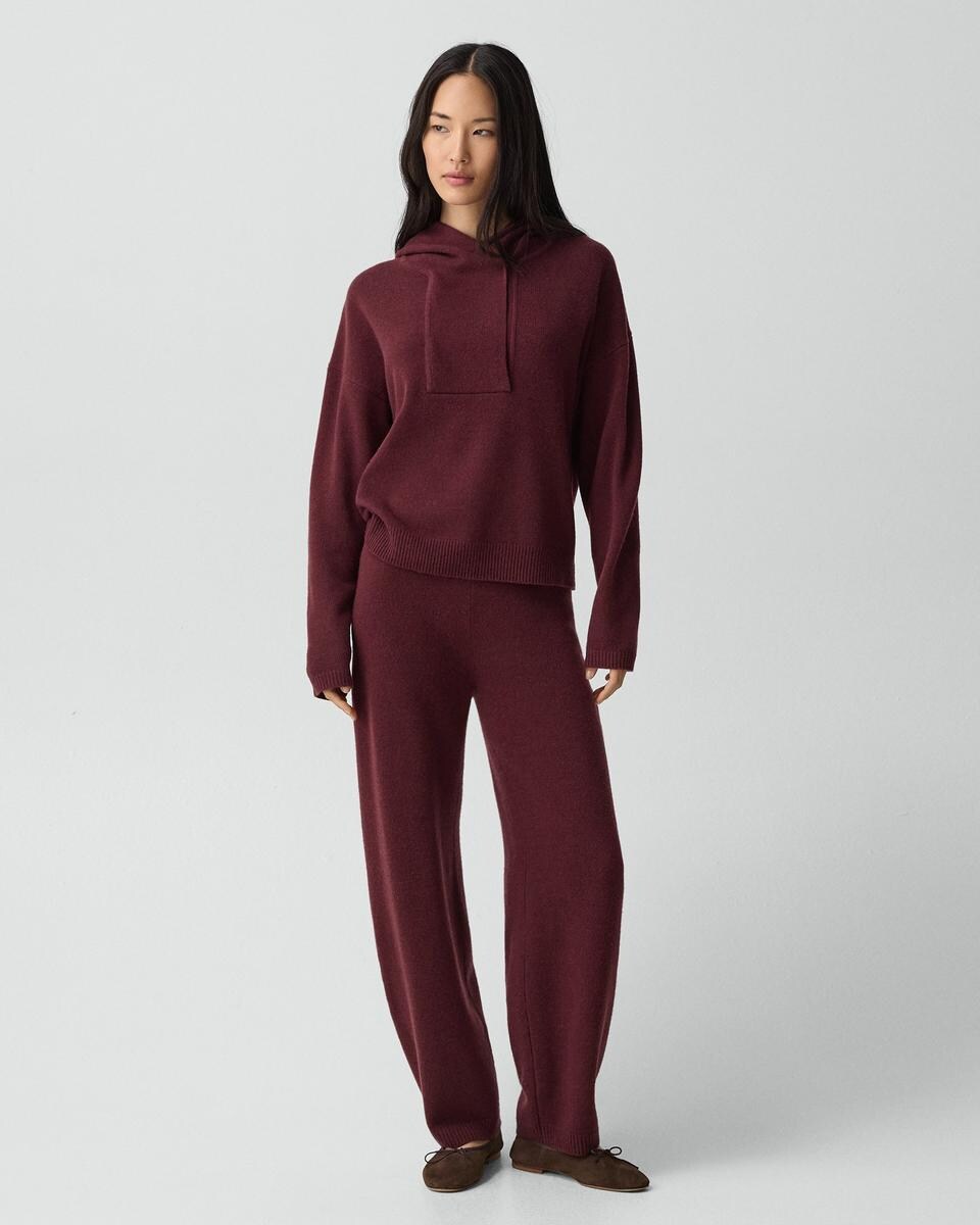 Oversized Hoodie in Felted Wool-Cashmere