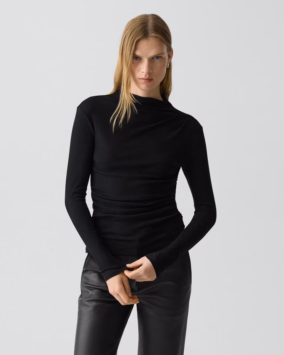 Mock Neck Top in Soft Rib
