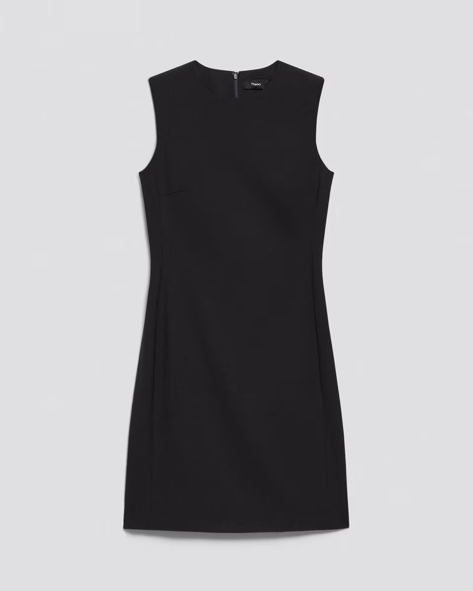 Sleeveless Fitted Dress in Good Wool