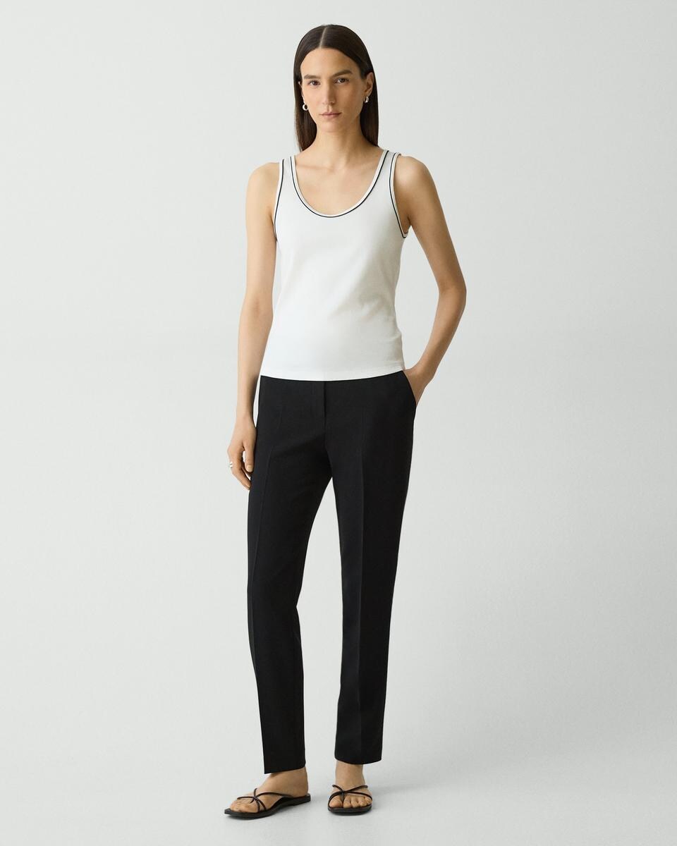 Scoop Neck Tank Top in Compact Stretch Knit
