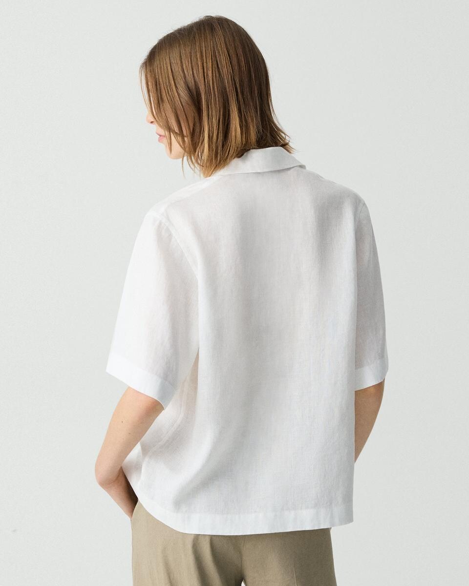 Oversized Polo Shirt in Relaxed Linen