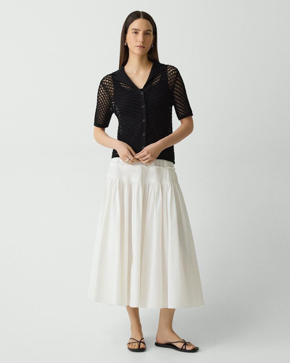 Short-Sleeve Camp Shirt in Sheen Cotton