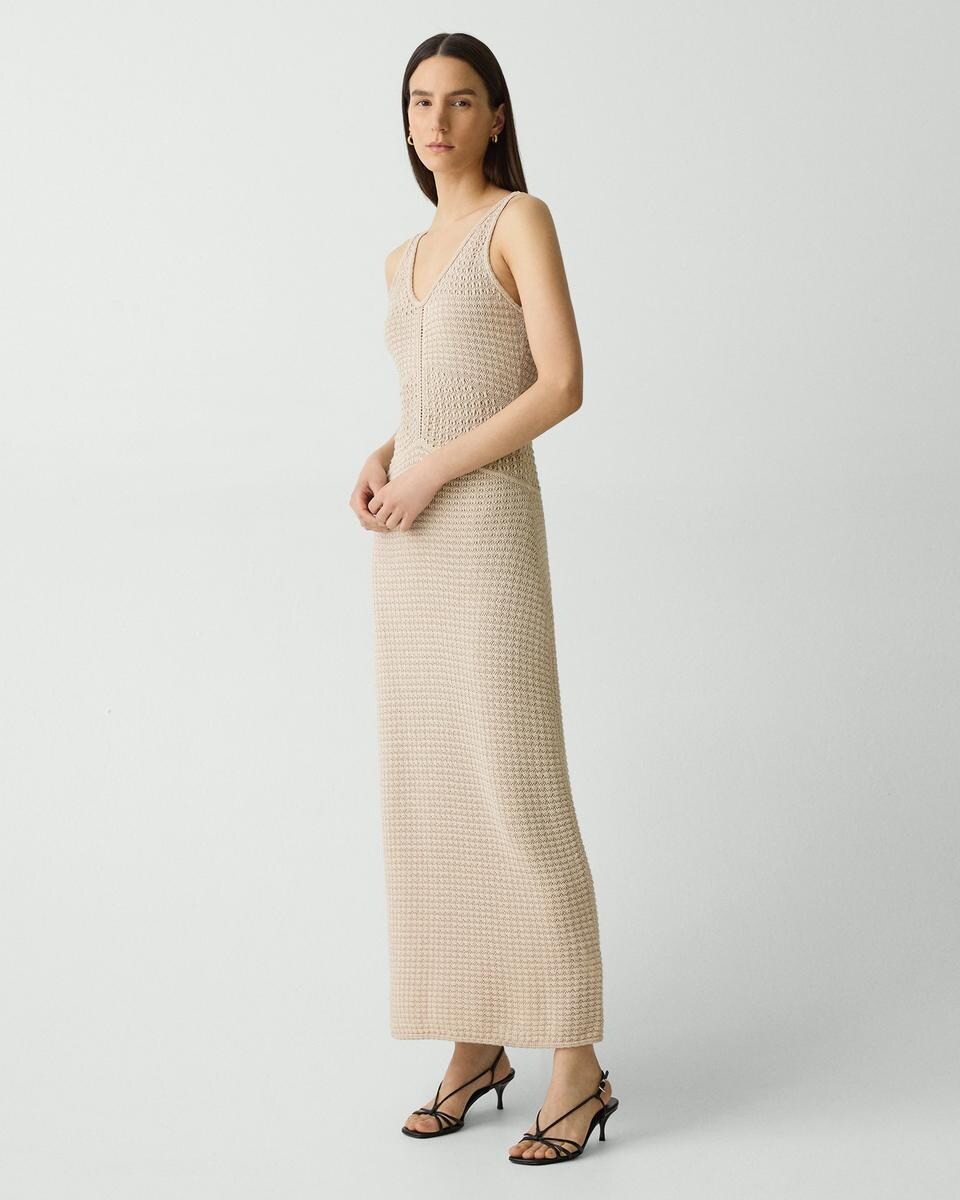 Stitched Dress in Sheen Cotton