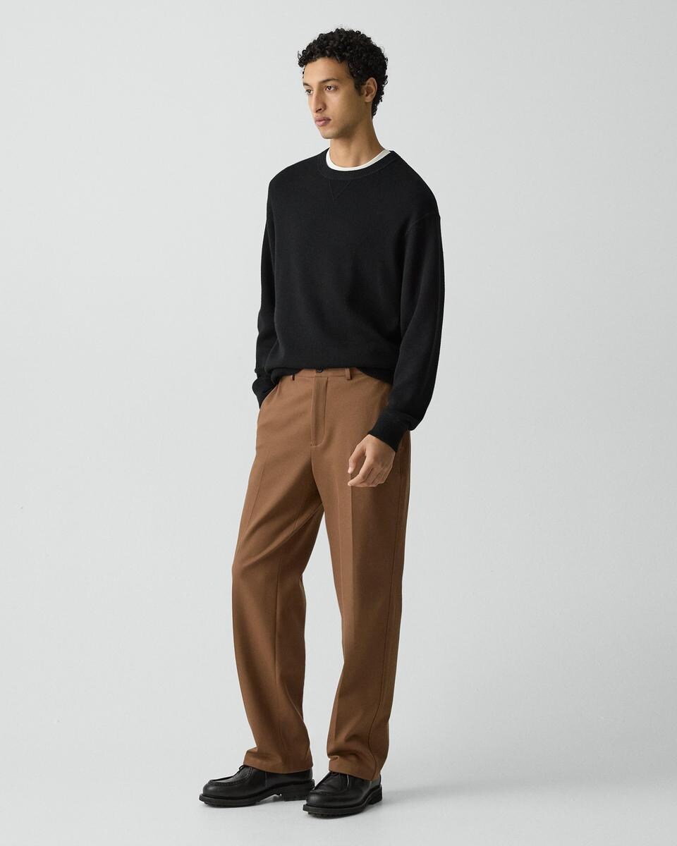 Straight Trouser in Knit Twill