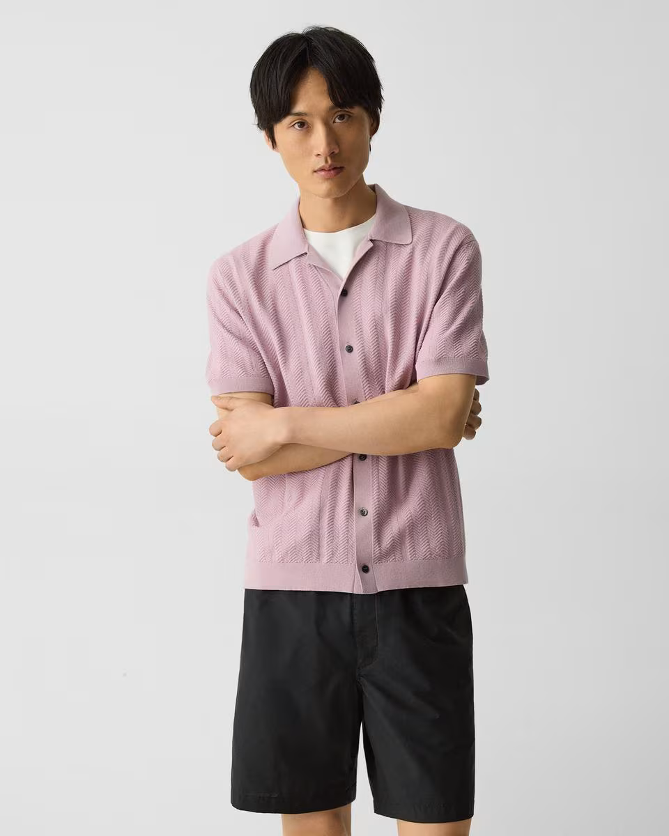 Camp Collar Shirt in Cotton Light Twist