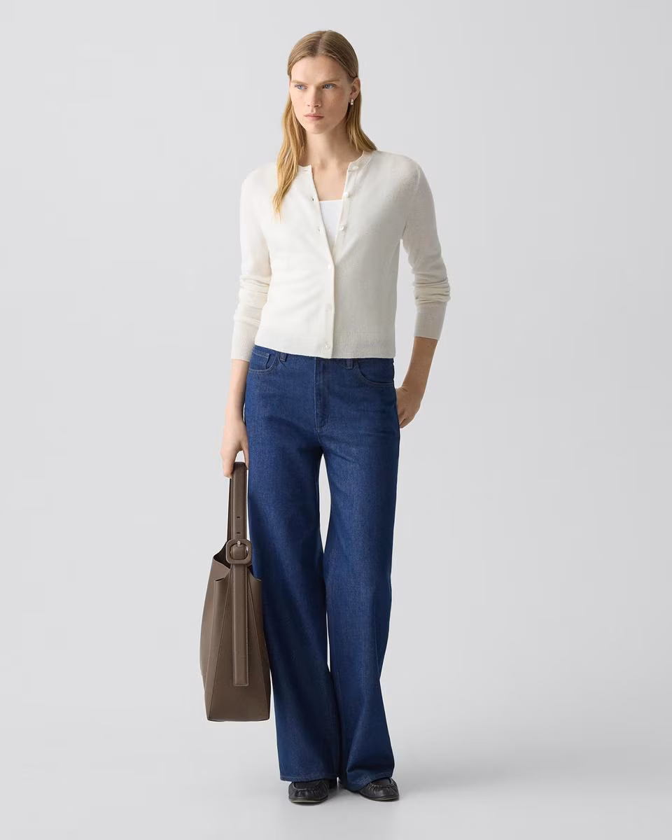 Crewneck Cardigan in Cashmere