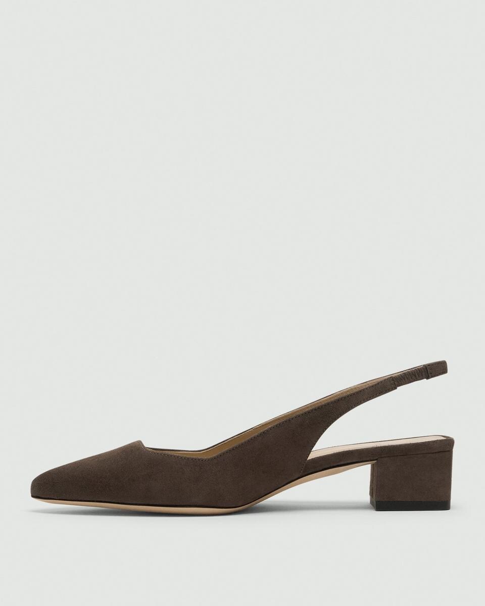 Block Heel Slingback in Suede