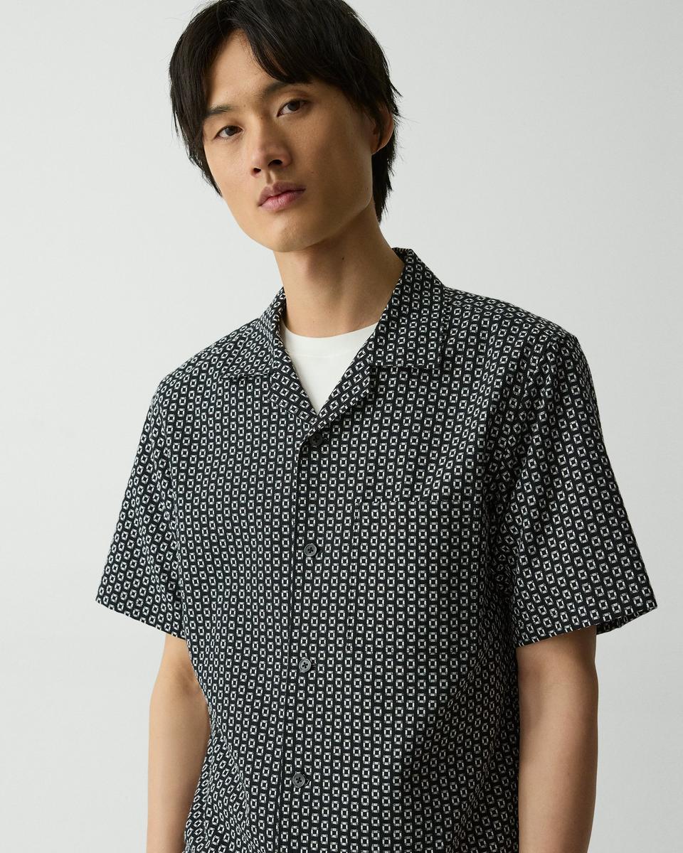Noll Camp Shirt in Geometric Cotton