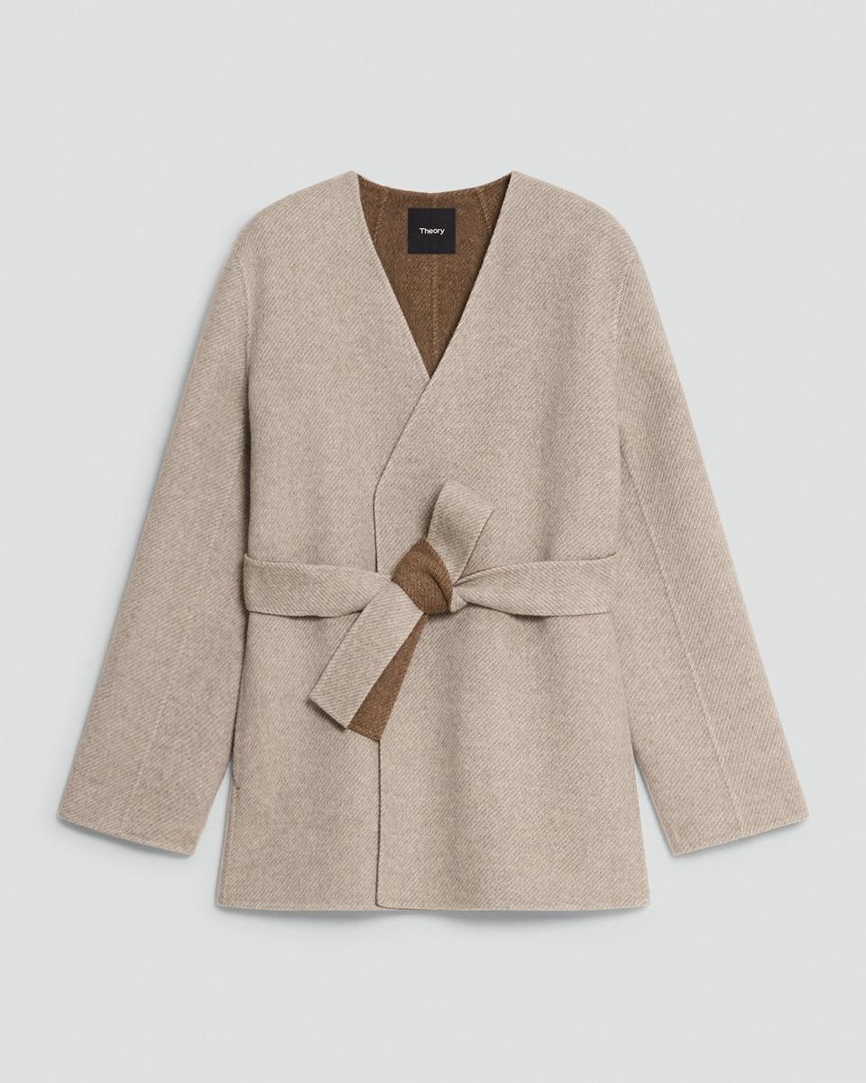 Reversible Cardigan Jacket in Double-Face Wool Twill