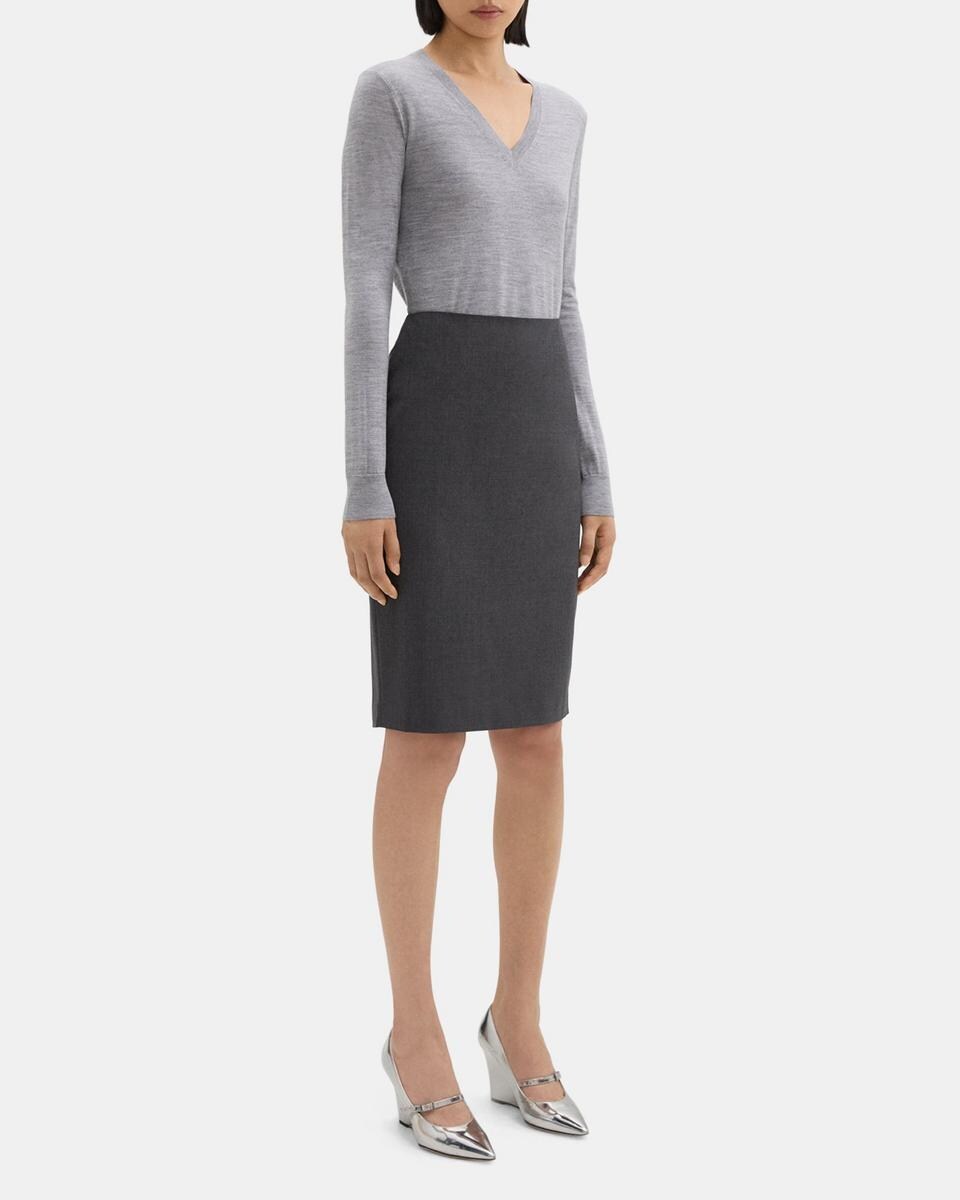 Pencil Skirt in Stretch Wool