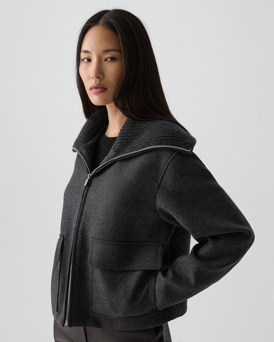 Wing Collar Jacket in Wool