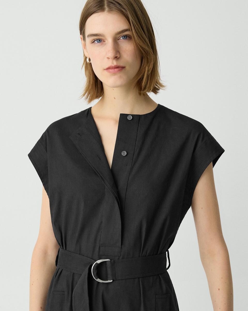 Belted Midi Dress in Good Linen