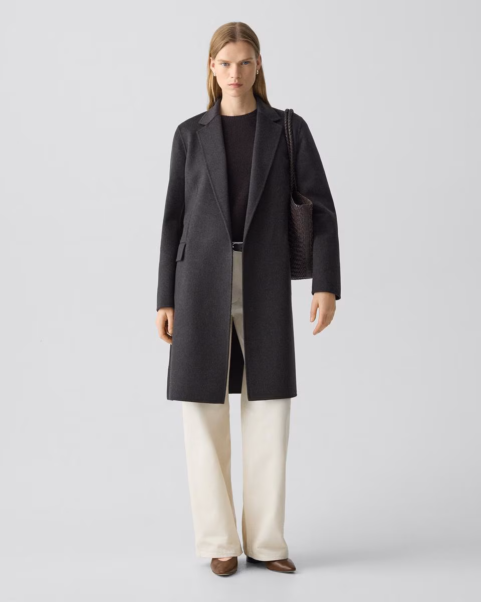 Belted Coat in Double-Face Wool-Cashmere