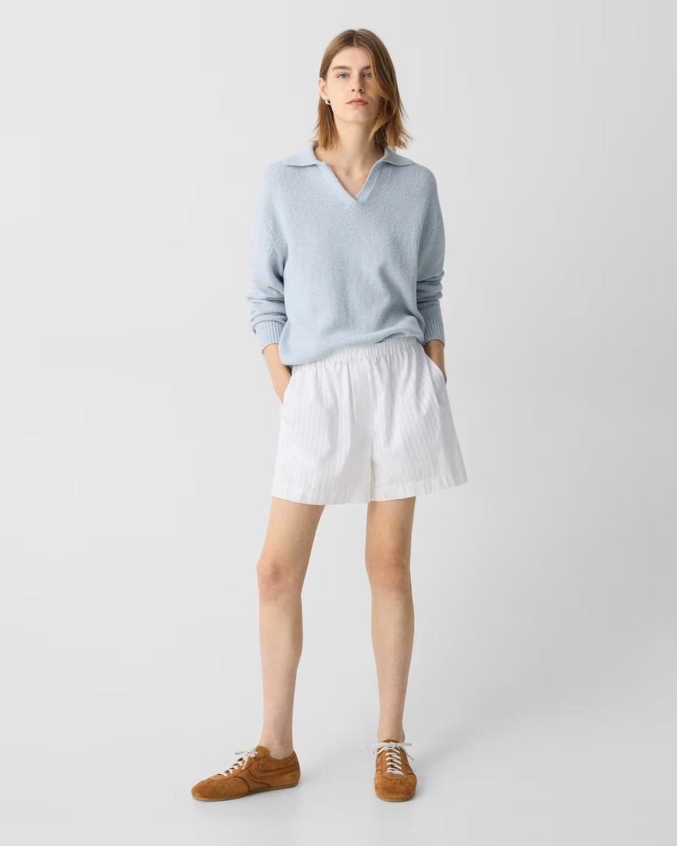 Boxer Short in Linear Cotton