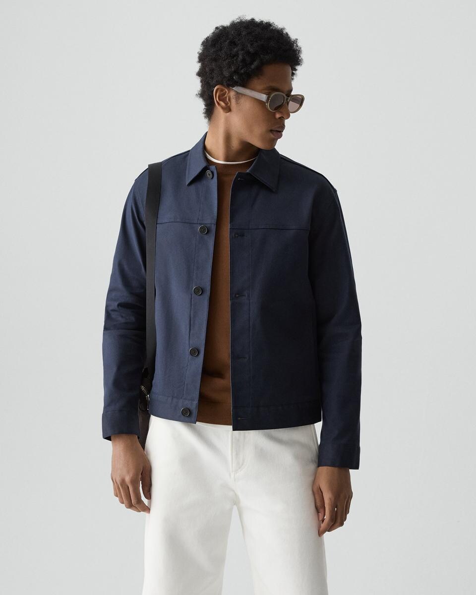 Button Jacket in Twill Stretch