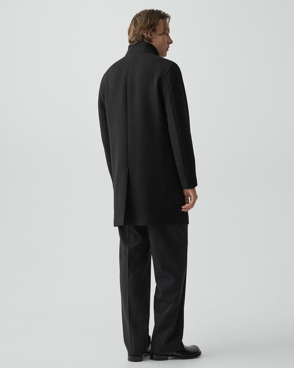 Belvin Coat in Textured Wool-Blend Melton