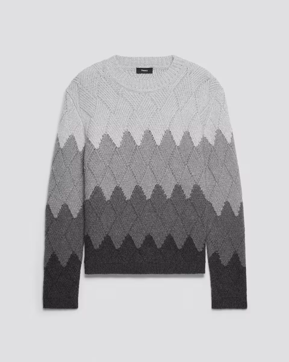 Diamond Weave Sweater in Felted Wool-Cashmere