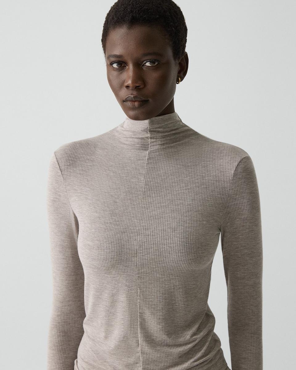 Mock Neck Top in Lounge Rib