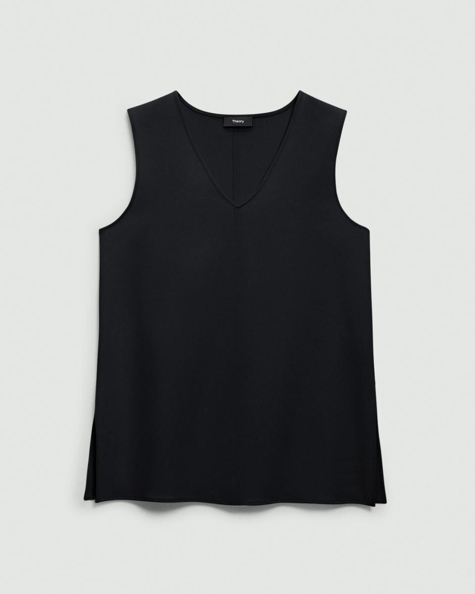 V-Neck Blouse in Admiral Crepe