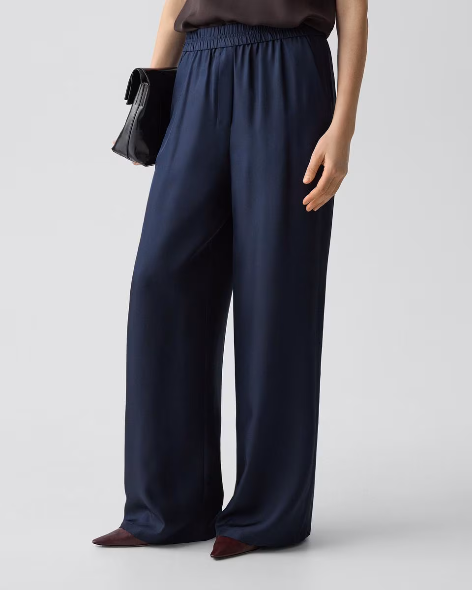 Pull-On Track Pant in Mod Silk Twill