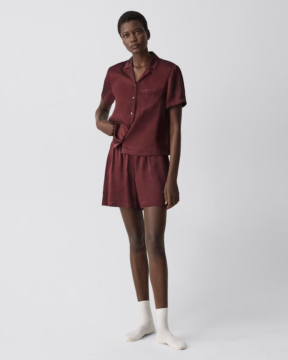 Short Pajama Set in Lounge Silk