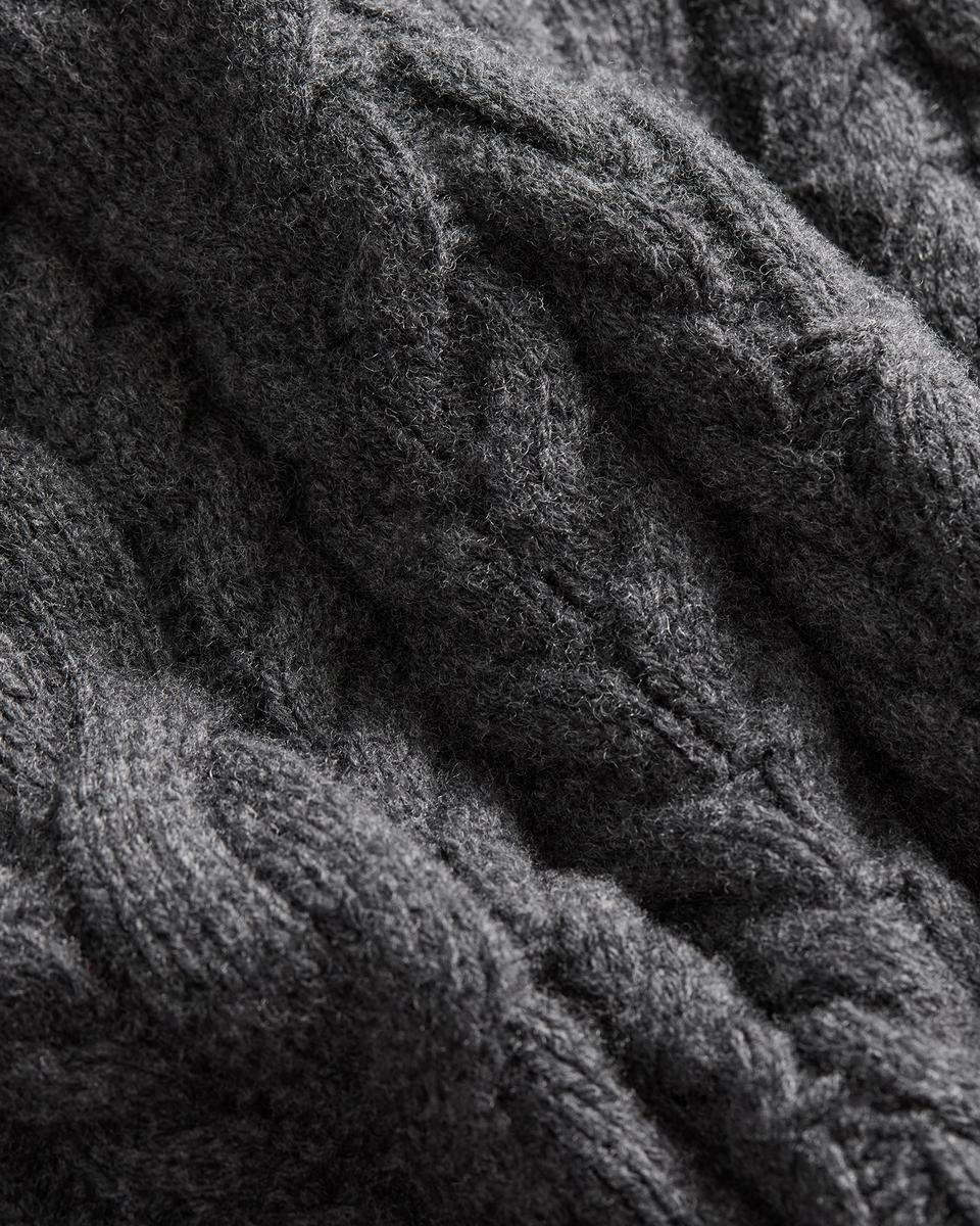 Cable-Knit Cardigan in Felted Wool-Cashmere