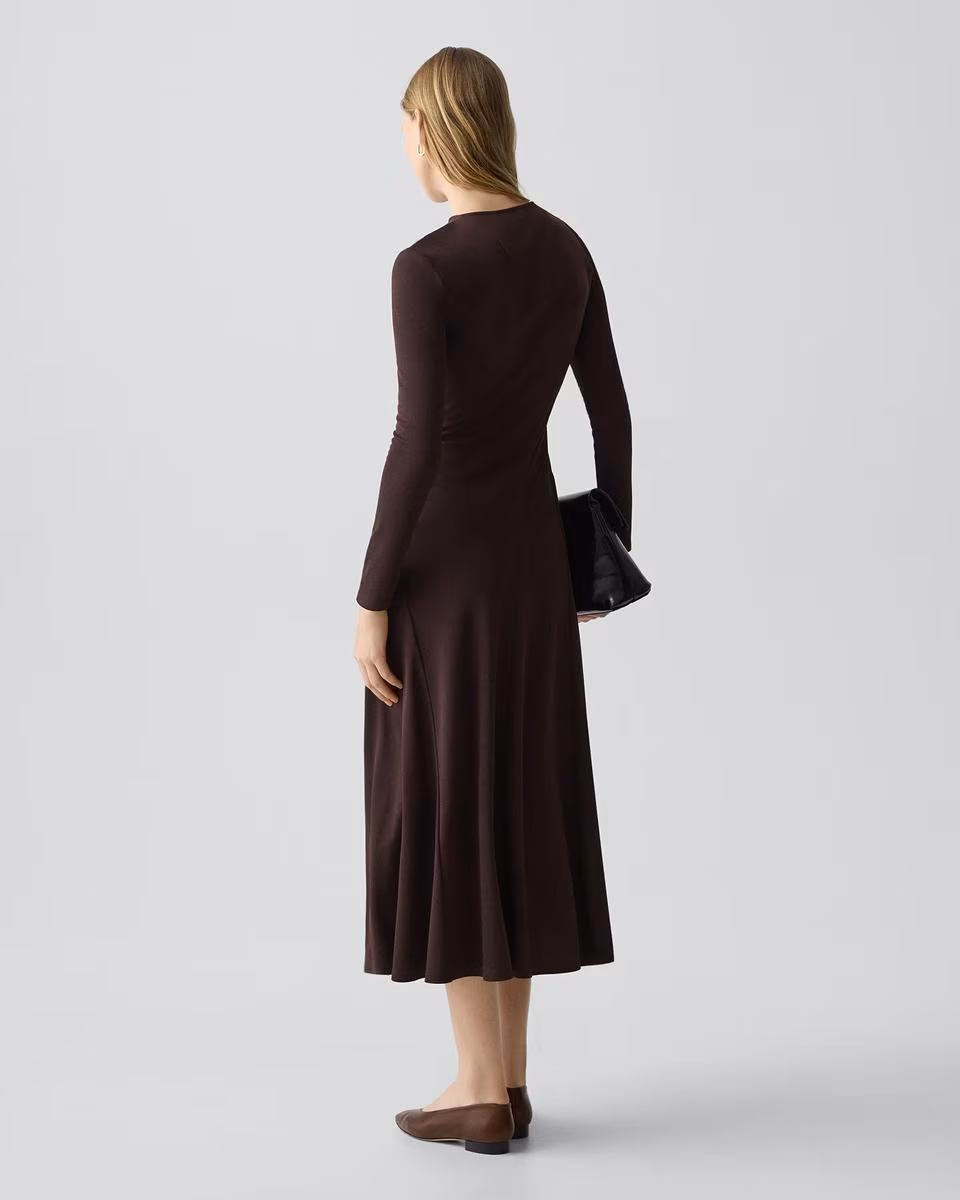 Twist Neck Dress in Crepe Jersey