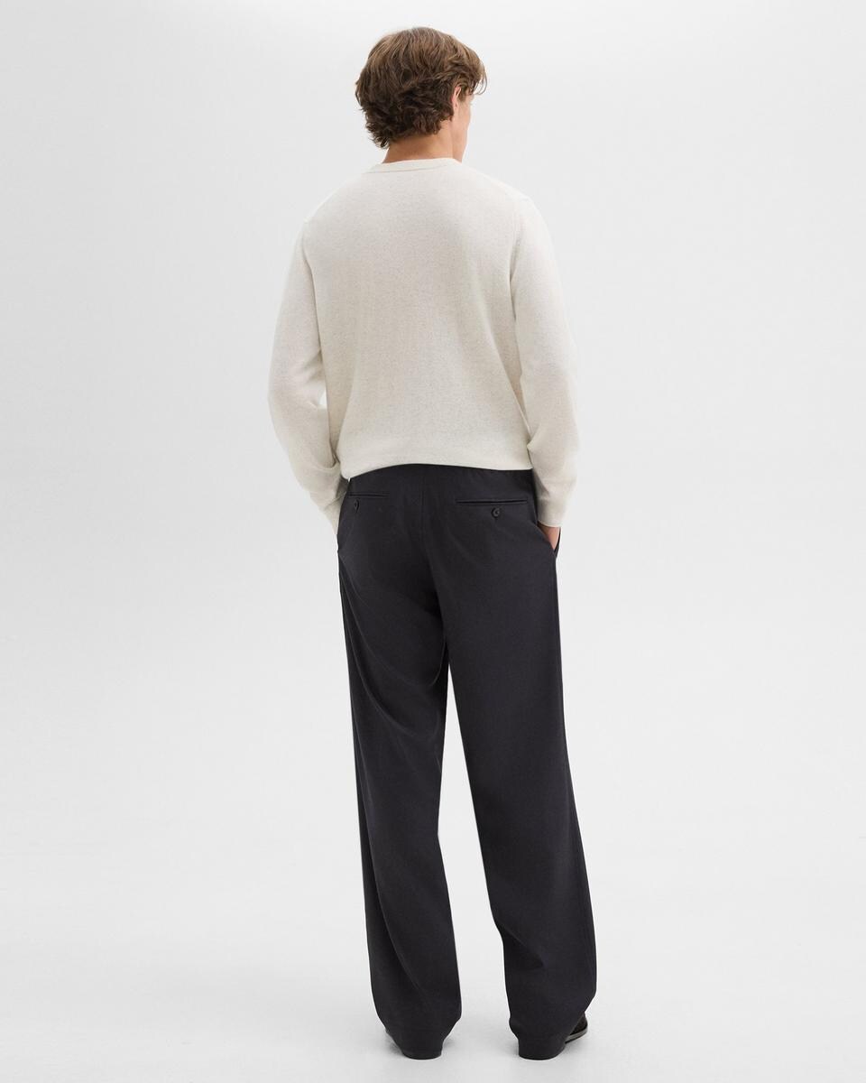Wide-Leg Drawstring Pant in Stretch Flannel