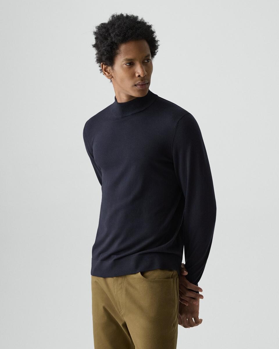 Mock Neck Sweater in Regal Wool