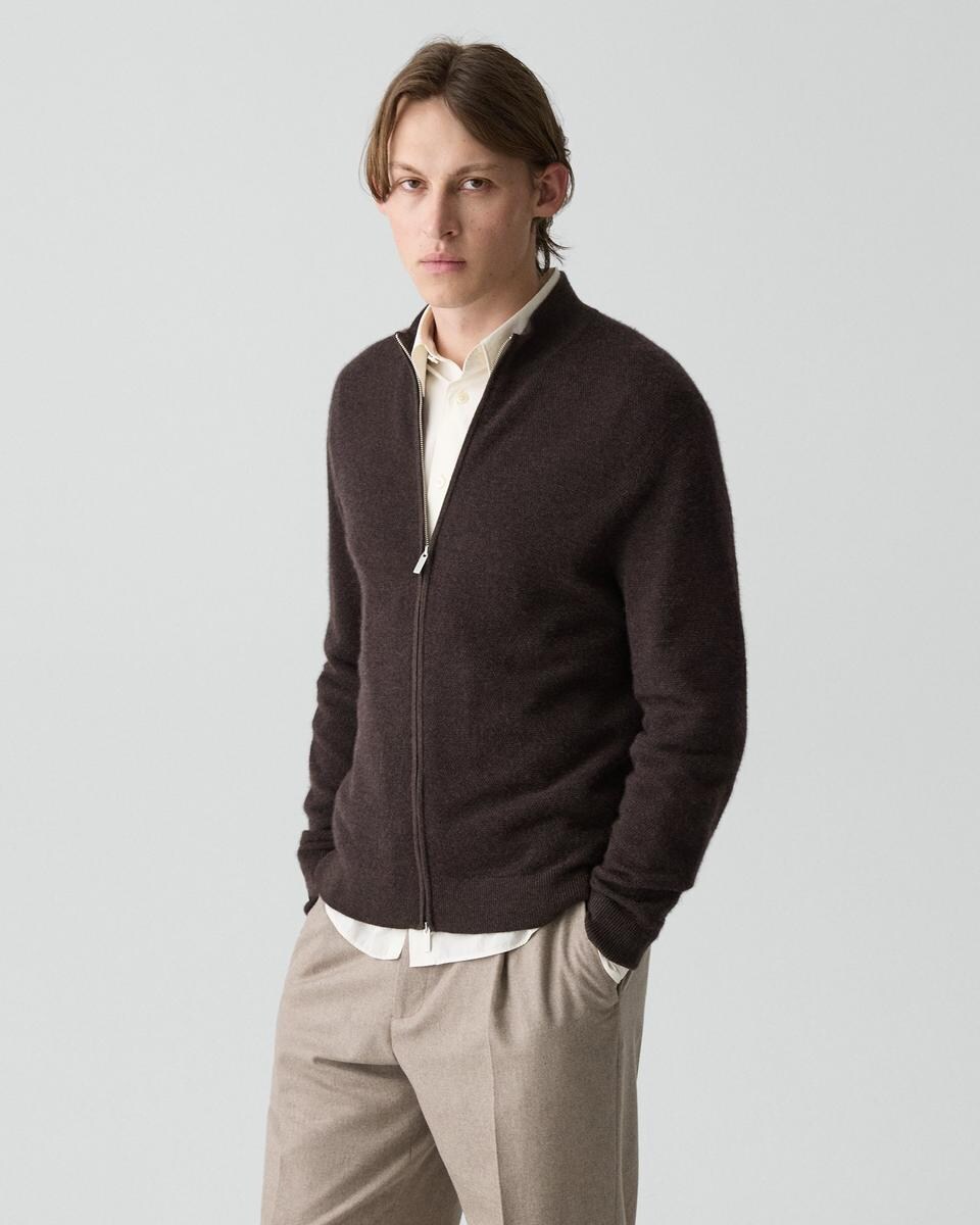 Full-Zip Cardigan in Cashmere