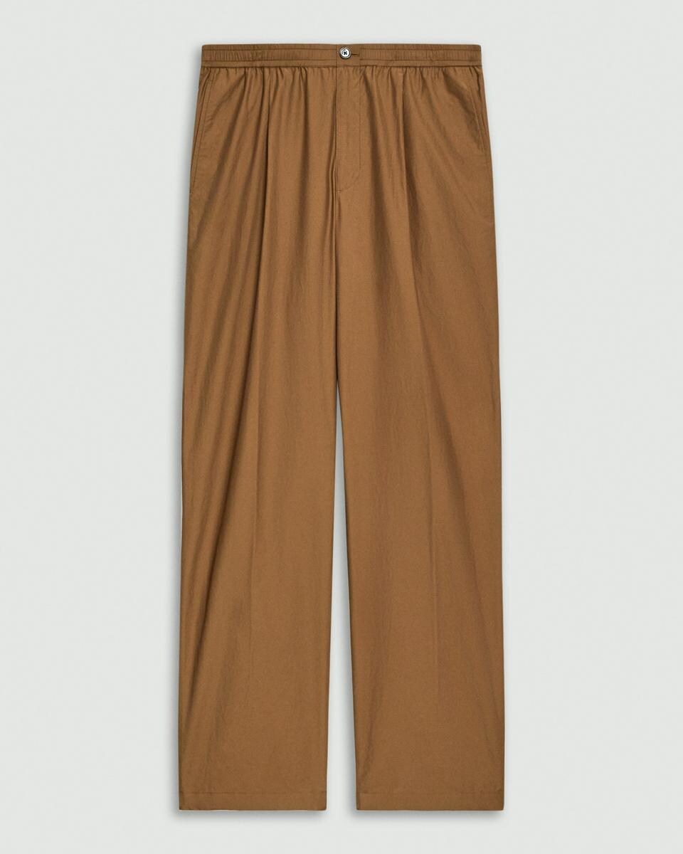 Pleated Drawstring Pant in Cotton-Blend