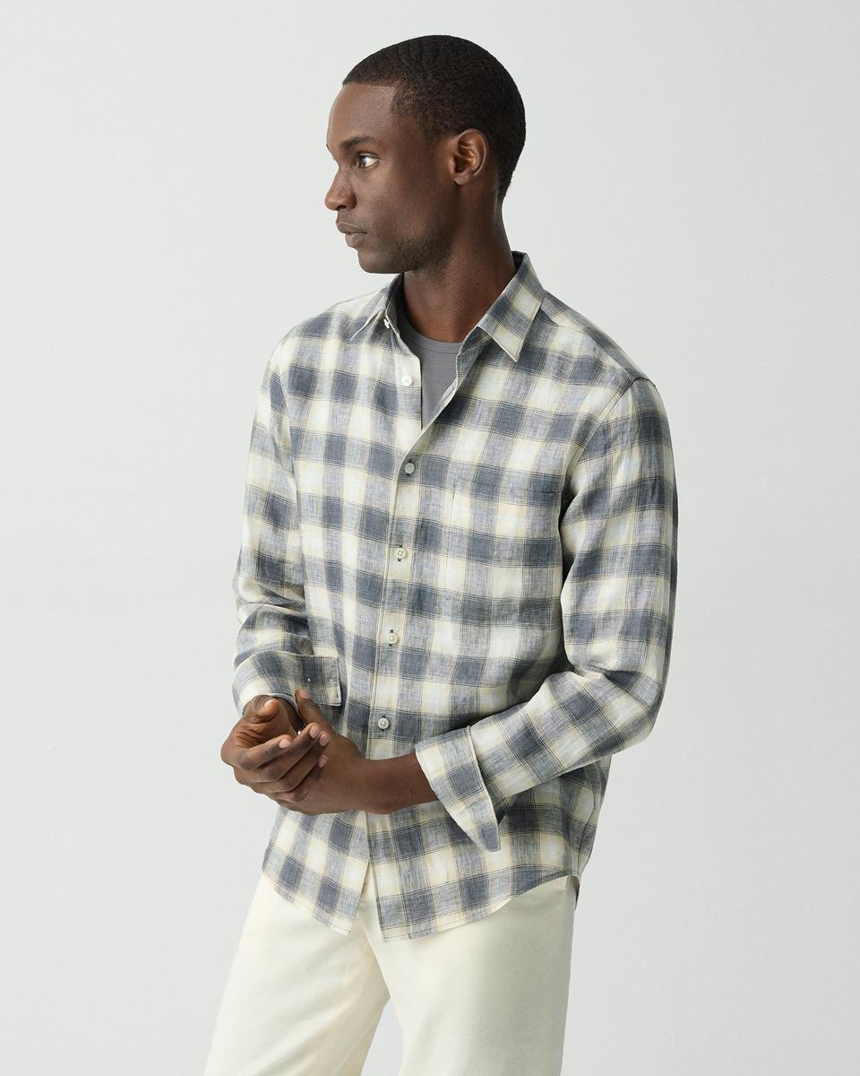 Irving Shirt in Ombr&eacute; Check Linen