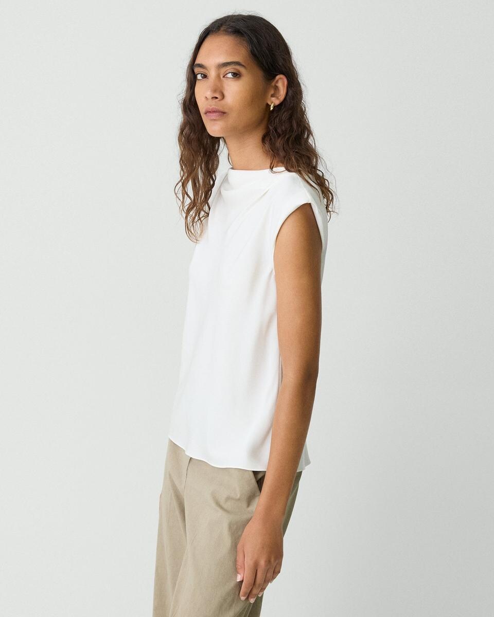 Cowl Neck Top in Silk Georgette