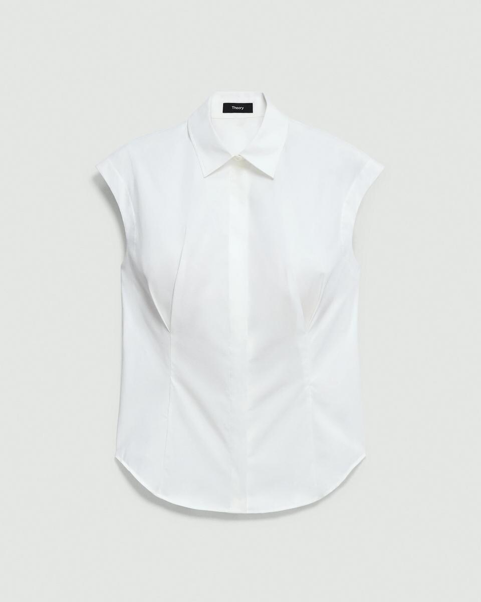 Cinched Cap Sleeve Shirt in Good Cotton